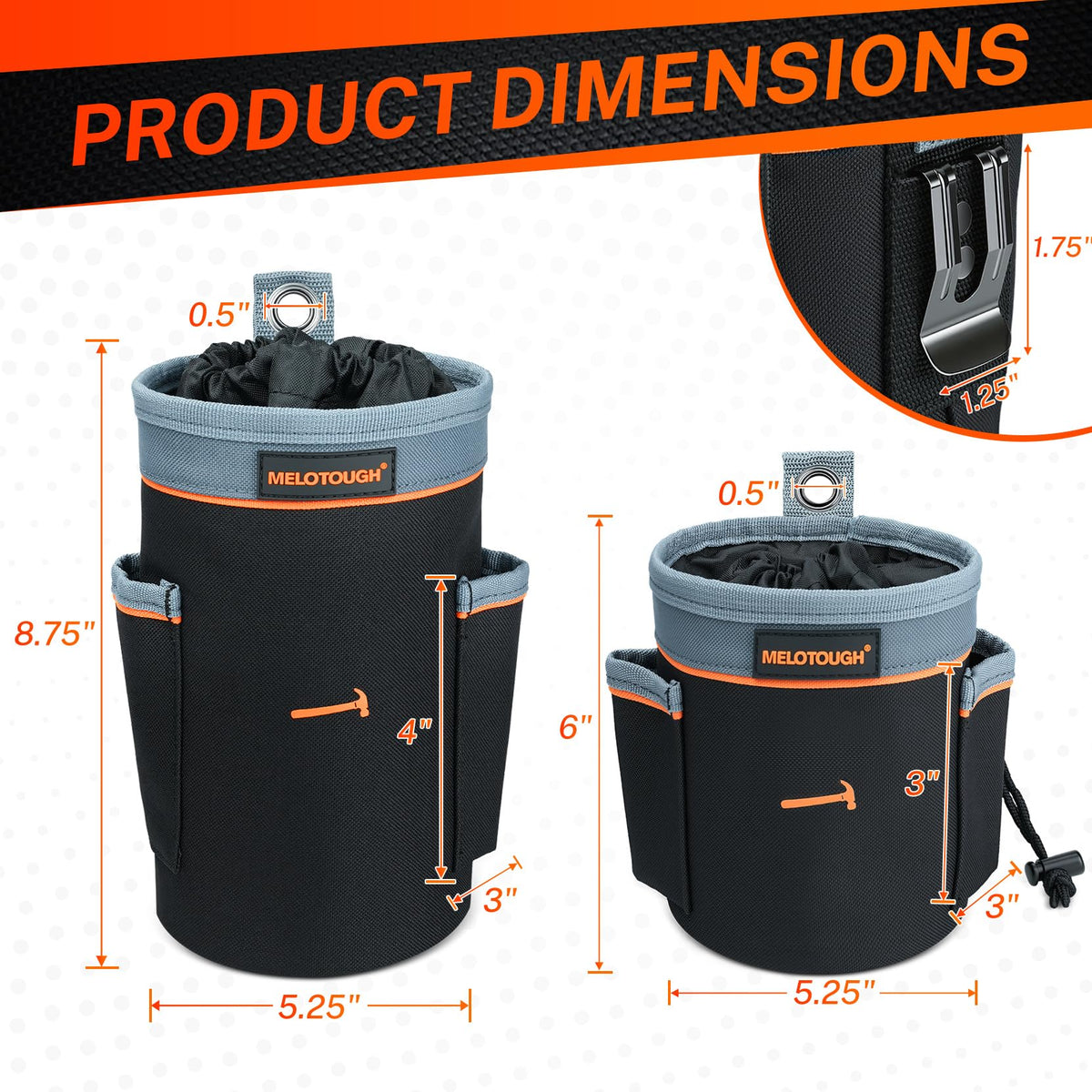 Tool Pouch Multi-Pack 2 Sizes 600D Nylon W408155