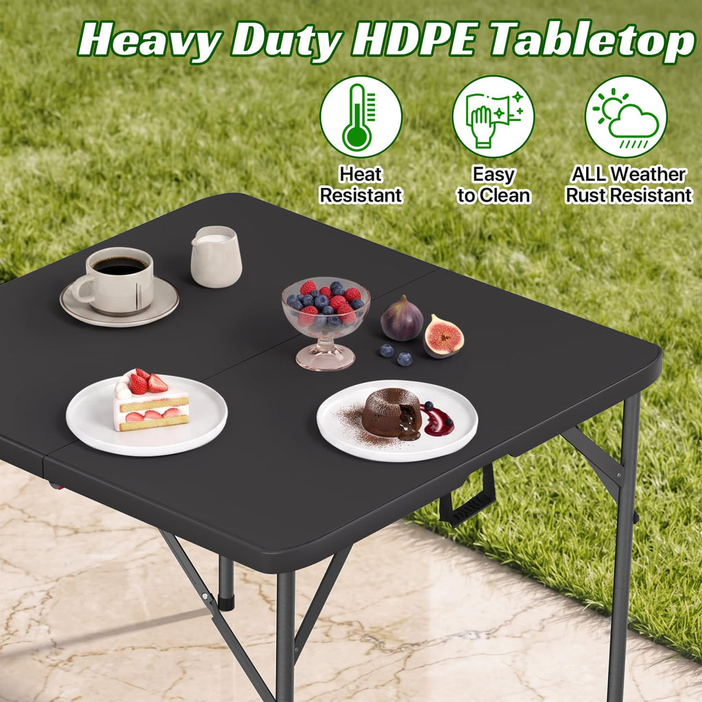 34" Square Folding Table, Black T10184