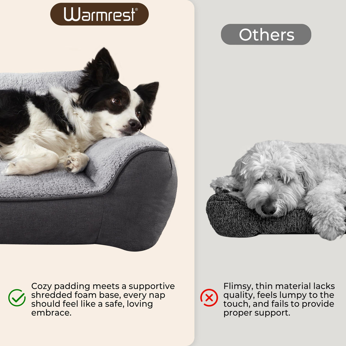 Extra Thick Orthopedic Bolster Dog Bed J347849