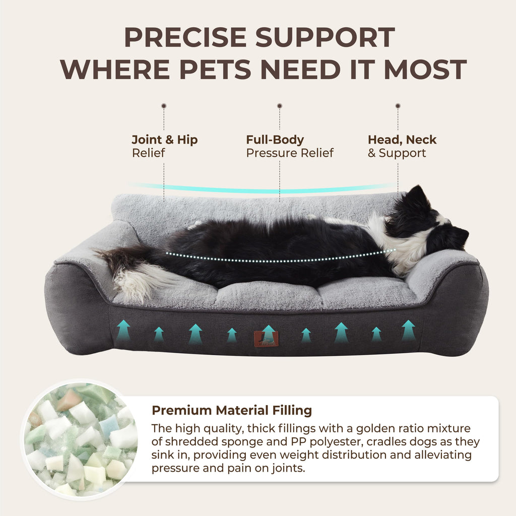 Extra Thick Orthopedic Bolster Dog Bed J347849