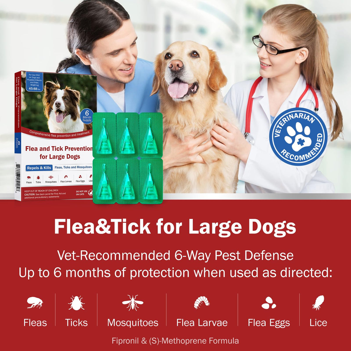 Large Dog Flea and Tick Prevention 6-Month Supply Q773427
