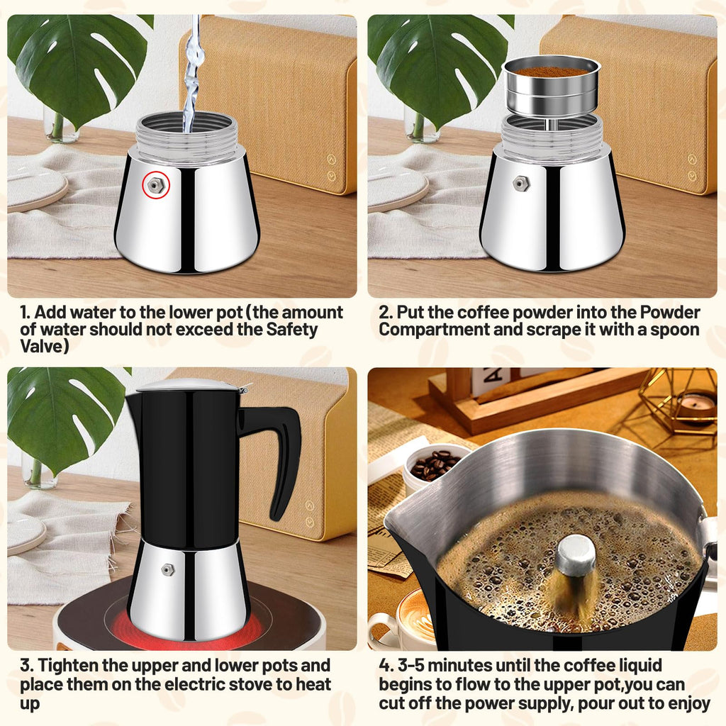 12 Cup Thickened 304 Stainless Steel Moka Pot R9624