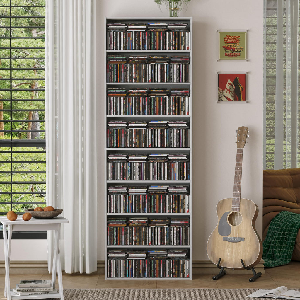 8 Tier White DVD Storage Shelf P593