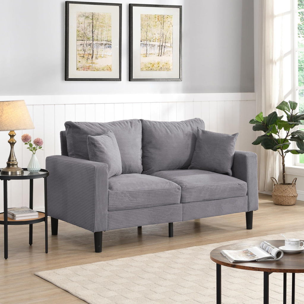Light Gray Upholstered 2 Seat Loveseat Sofa G480054