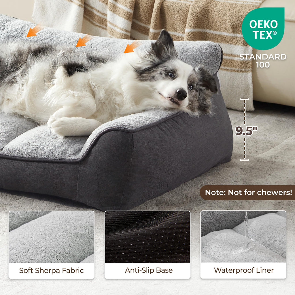 Extra Thick Orthopedic Bolster Dog Bed J347849
