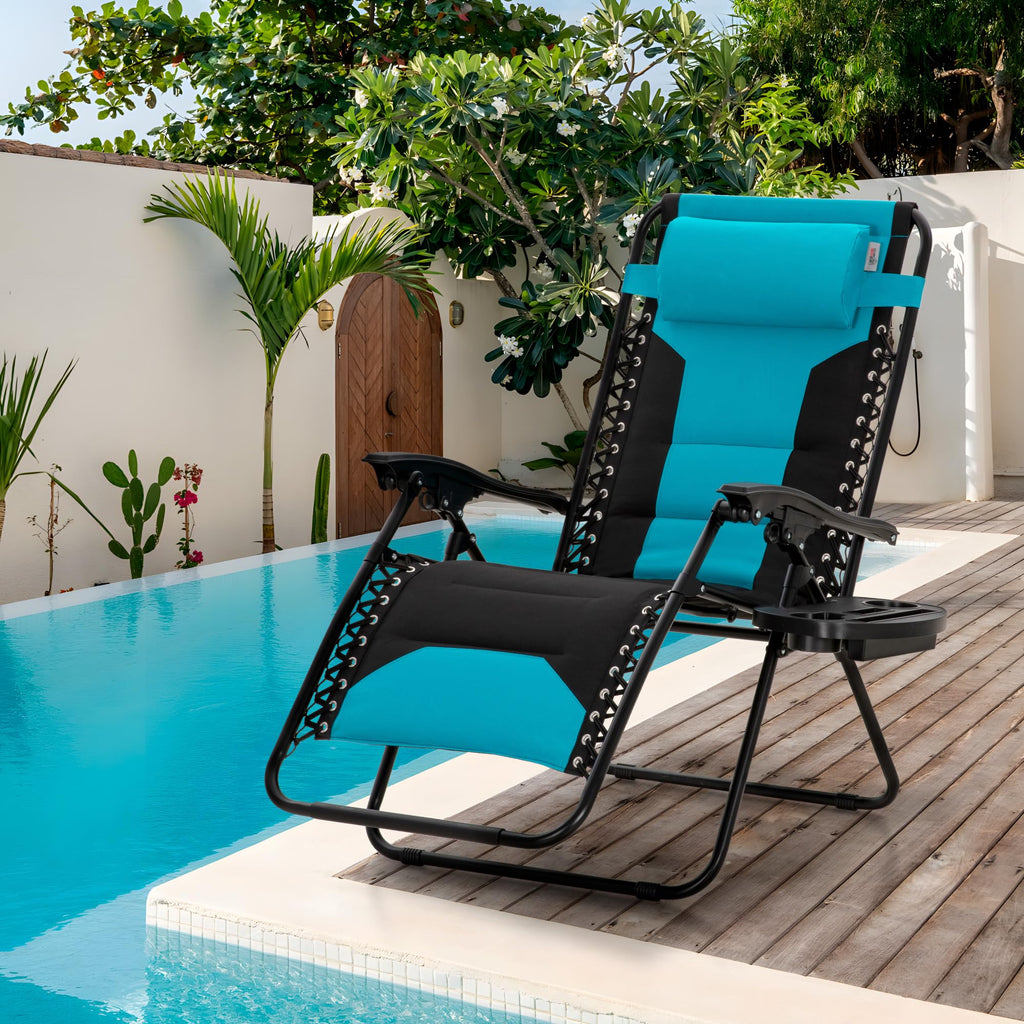 Aqua Padded Zero Gravity Chair Set of 2 V22395