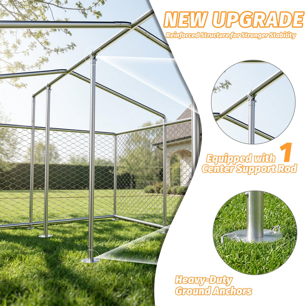 10x10 FT Outdoor Dog Kennel with Roof W794