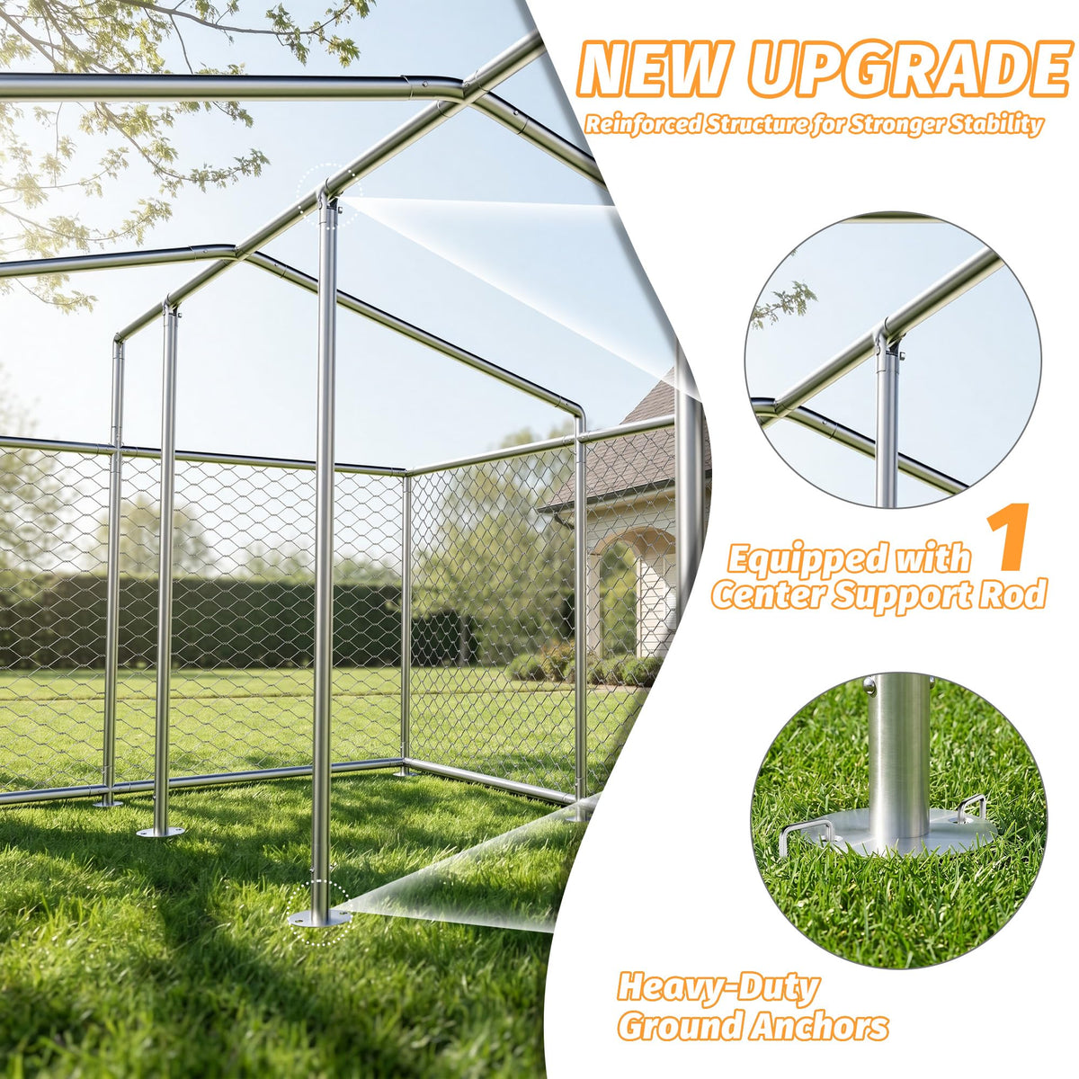 10x10 FT Outdoor Dog Kennel with Roof W794