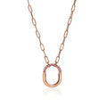 18K Tiffany Lock Pink Pave Diamonds Necklace