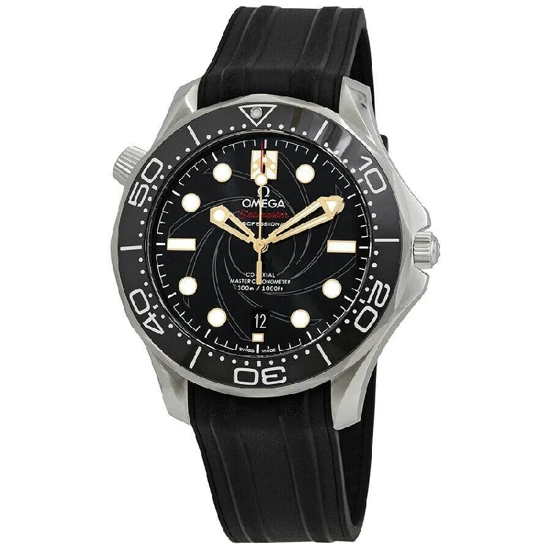 Omega Men's 210.22.42.20.01.004 Seamaster "James Bond" Black Rubber Watch