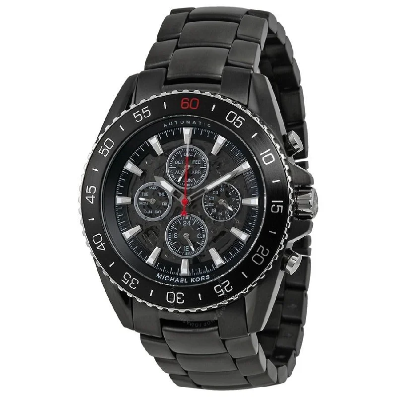 Michael Kors Men's MK9012 Jetmaster Chronograph Automatic Black Stainless Steel Watch