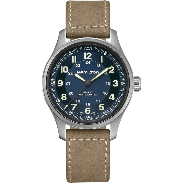 Hamilton H70545540 Khaki Field Titanium Auto 42mm Blue Dial