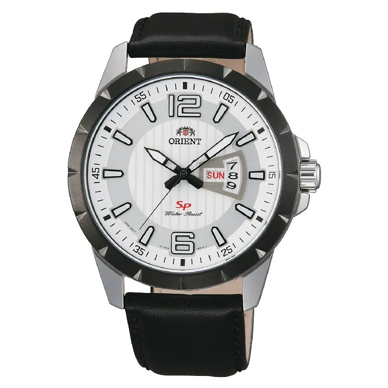 Orient Men's FUG1X003W9 Sport Black Leather Watch