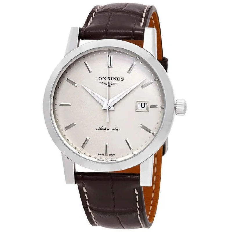 Longines Men's L48254922 Heritage  Brown Leather Watch