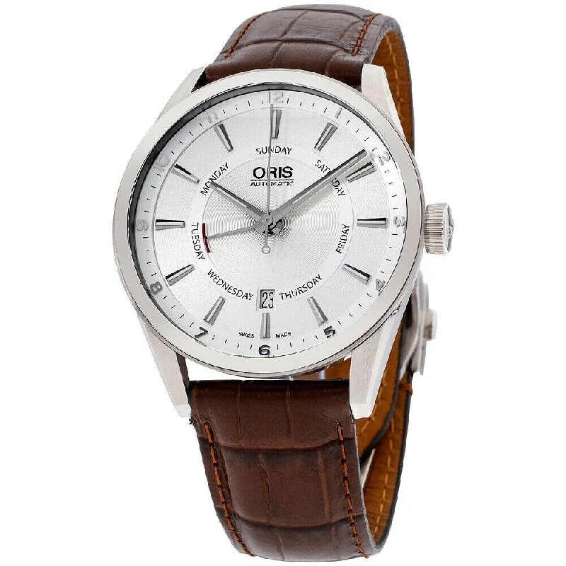 Oris Men's 75576914051LSBRN Artix Pointer Day, Date Day Indicator Around the Inner Rim Brown Leather Watch