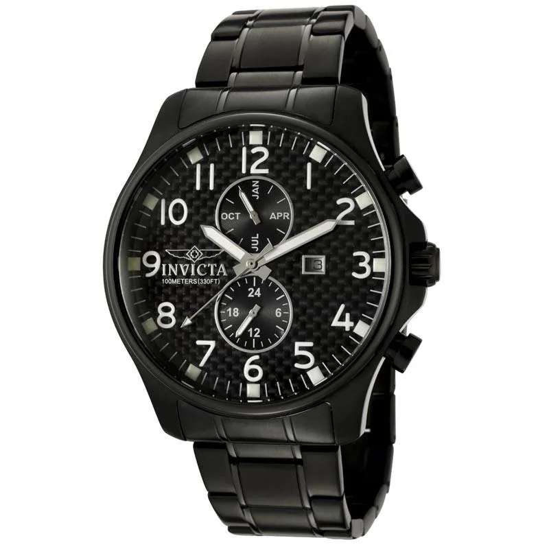 Invicta Men's 0383 Specialty Chronograph Black Stainless Steel Watch