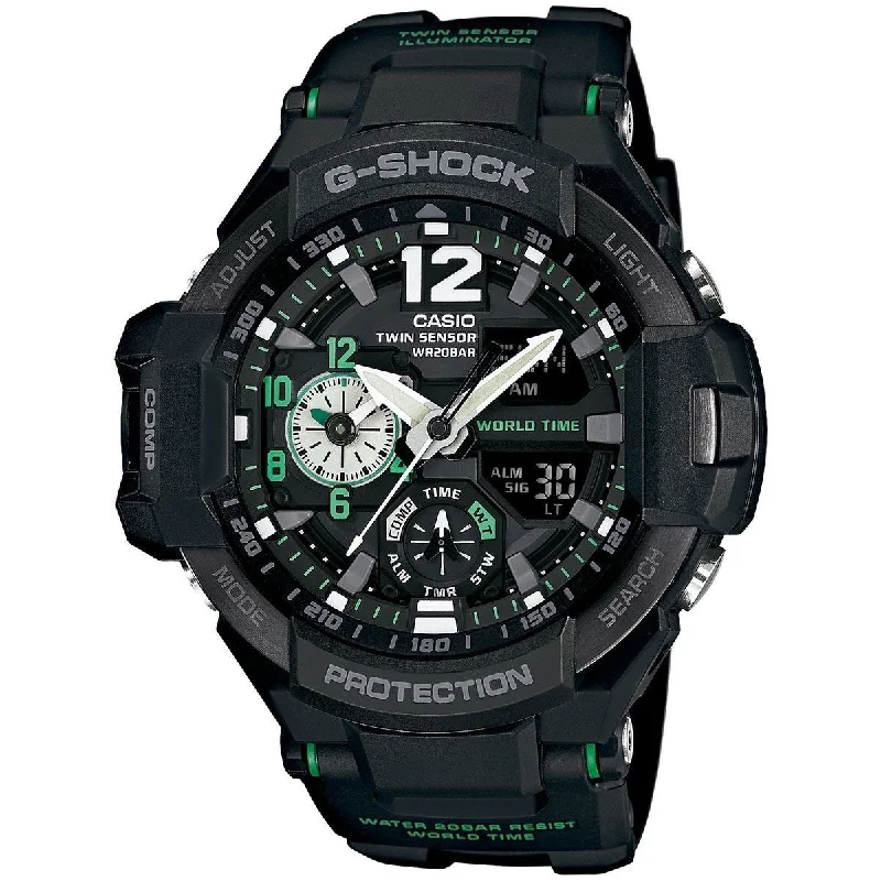 Casio Men's GA1100-1A3 G-Shock Analog-Digital Black Resin Watch