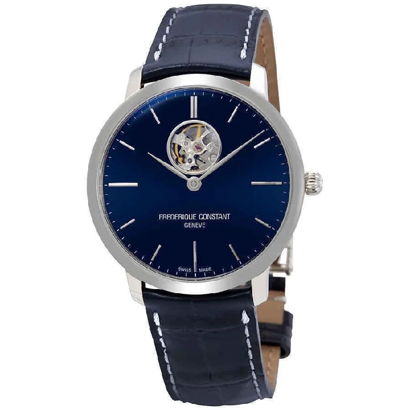 Frederique Constant Men's FC-312N4S6 Slimline Blue Leather Watch