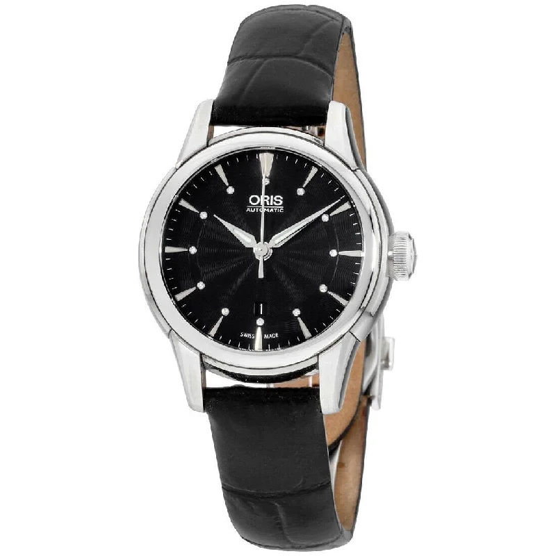 Oris Men's 56176874094LSBLK Artelier Date Black Leather Watch