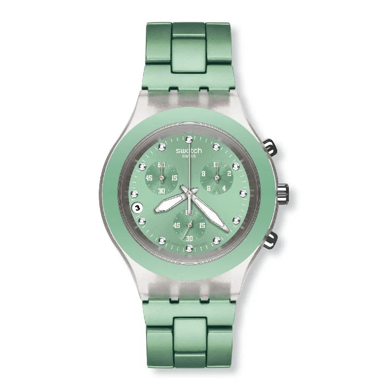 Swatch Men's SVCK4056AG Irony Full-Blooded Mint Chronograph Green Plastic Watch