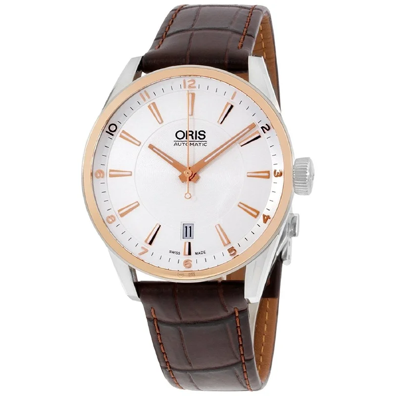 Oris Men's 73377136331LS Artix Date Brown Leather Watch