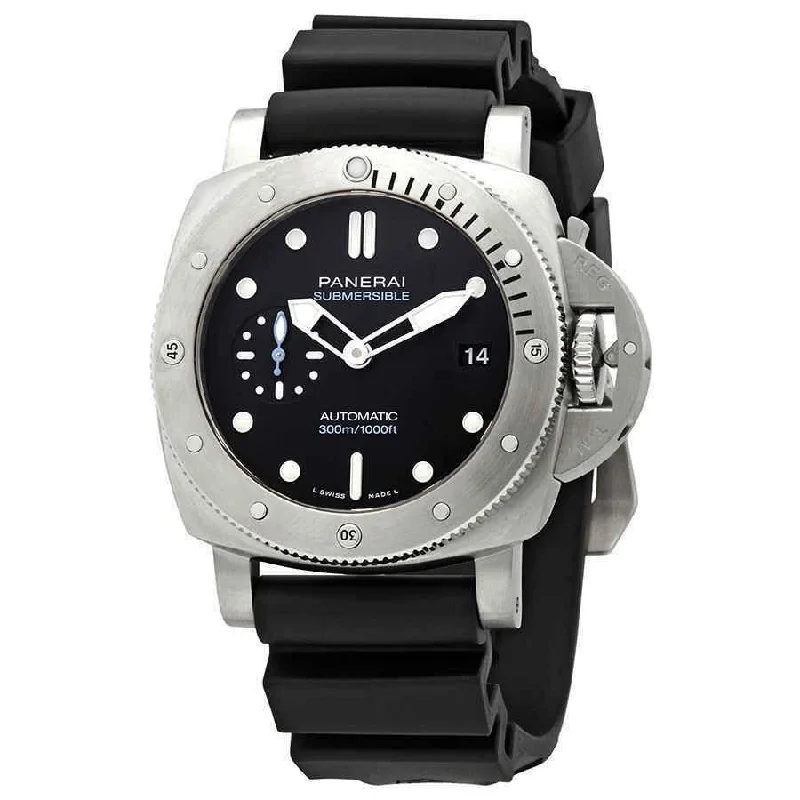 Panerai Men's PAM00973 Submersible  Black Rubber Watch