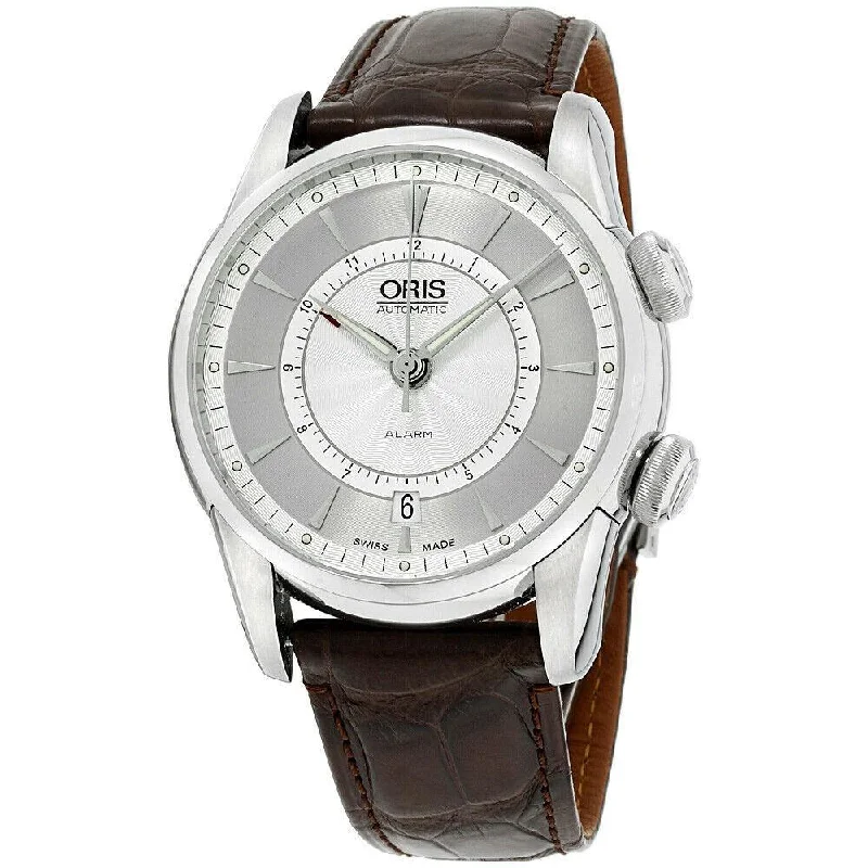 Oris Men's 90876074091LS Artelier Brown Leather Watch