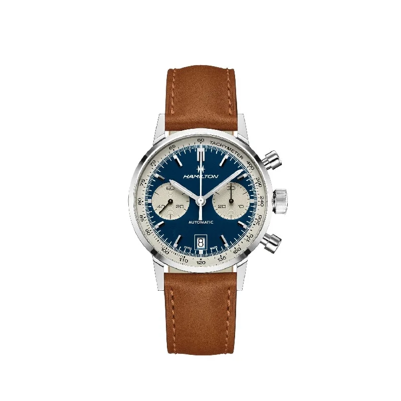 Hamilton Men's H38416541 Intra-Matic Chronograph Brown Leather Watch