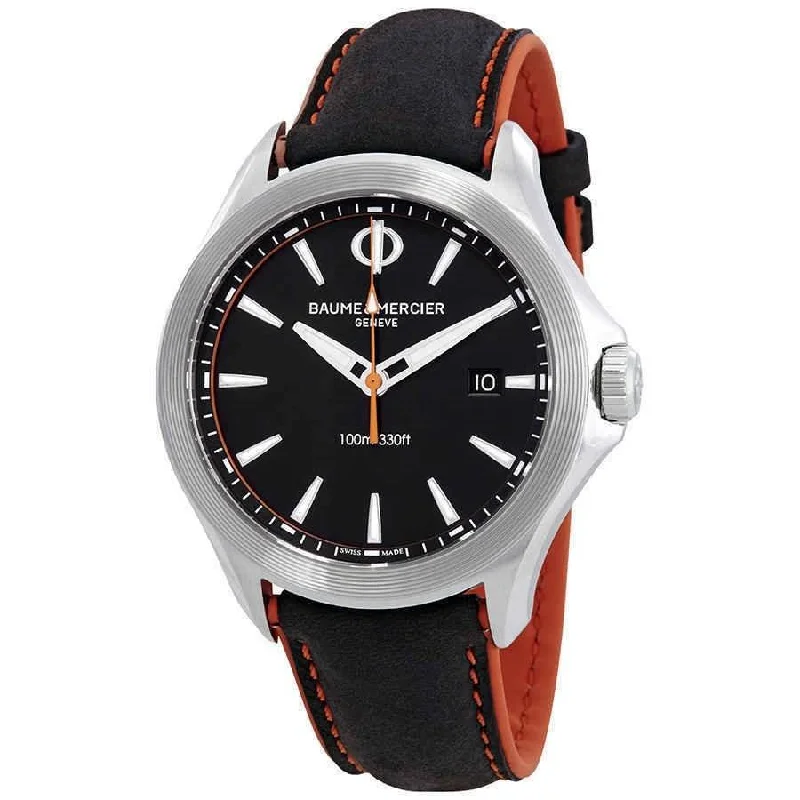 Baume & Mercier Men's MOA10411 Clifton Black Leather Watch