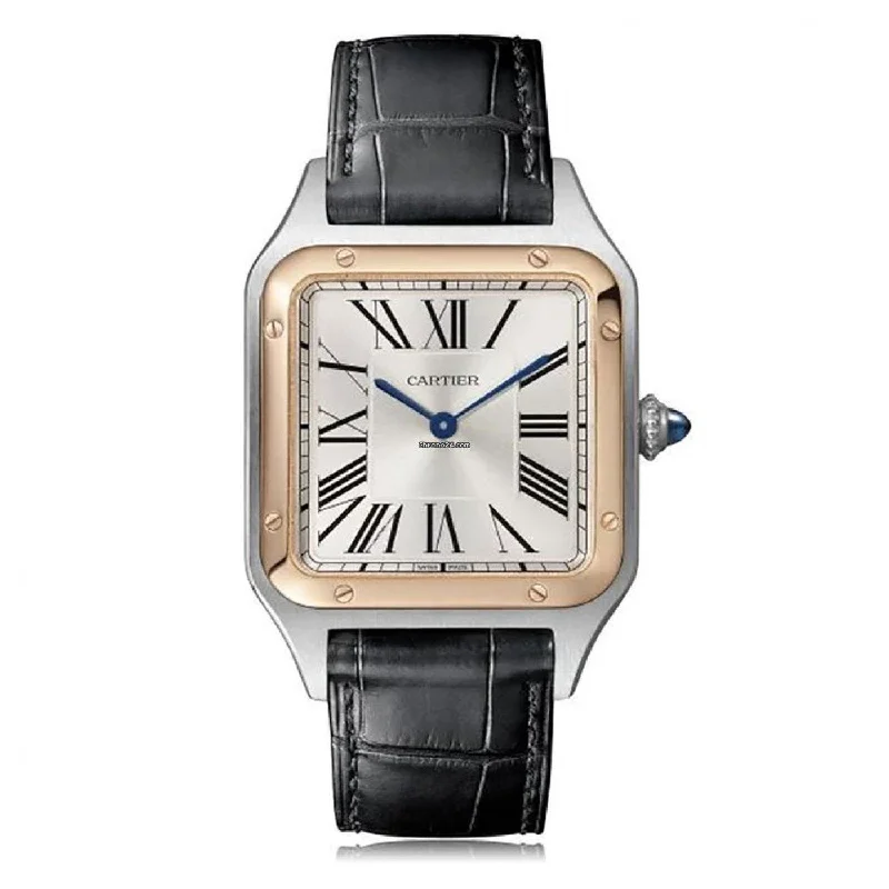 Cartier Men's W2SA0011 Santos-Dumont Black Leather Watch