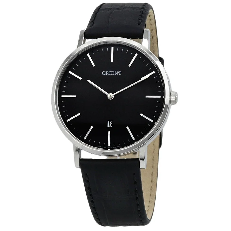 Orient Men's FGW05004B0 Classic Black Leather Watch