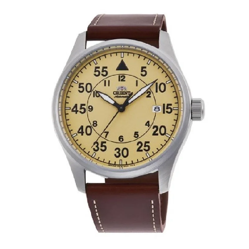 Orient Men's RA-AC0H04Y10B Flight Brown Leather Watch