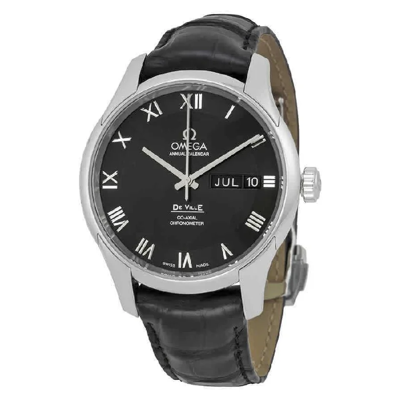 Omega Men's 431.13.41.22.01.001 De Ville Annual Calendar Black Leather Watch