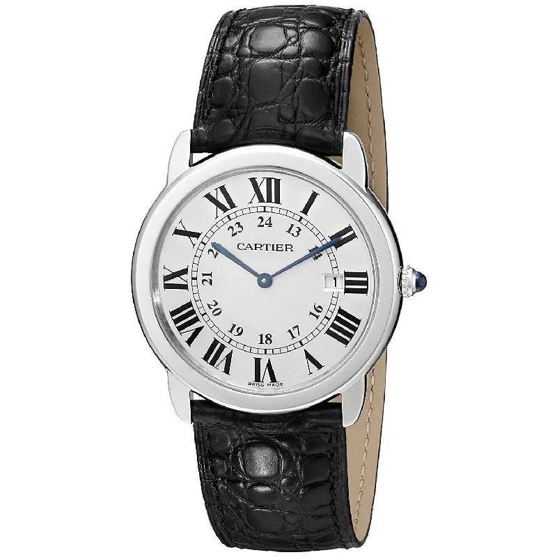 Cartier Men's W6700255 Ronde Solo Black Leather Watch