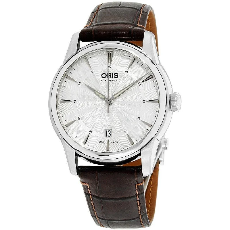 Oris Men's 73376704051LS Artelier Brown Leather Watch