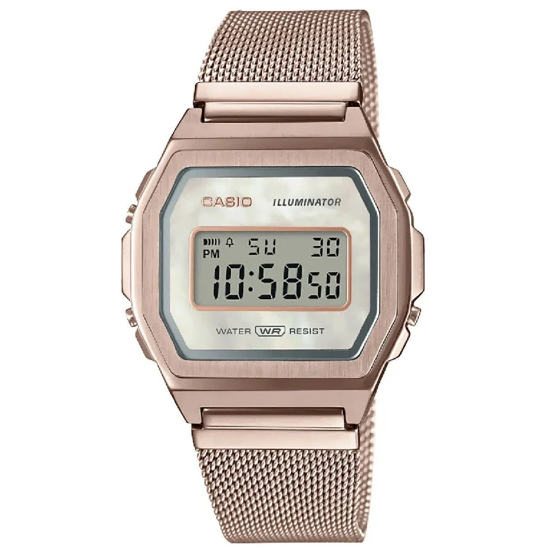 Casio Men's A1000MCG-9VT Vintage Rose Gold-Tone Stainless Steel Watch