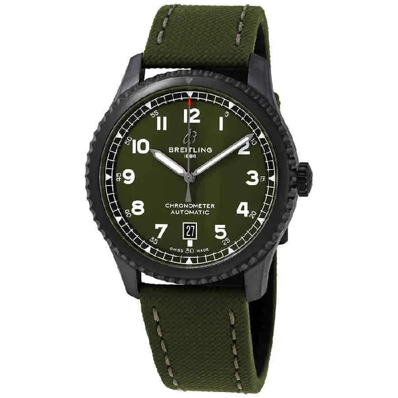 Breitling Men's M173152A1L1X1 Aviator 8 Curtiss Warhawk Green Canvas Watch