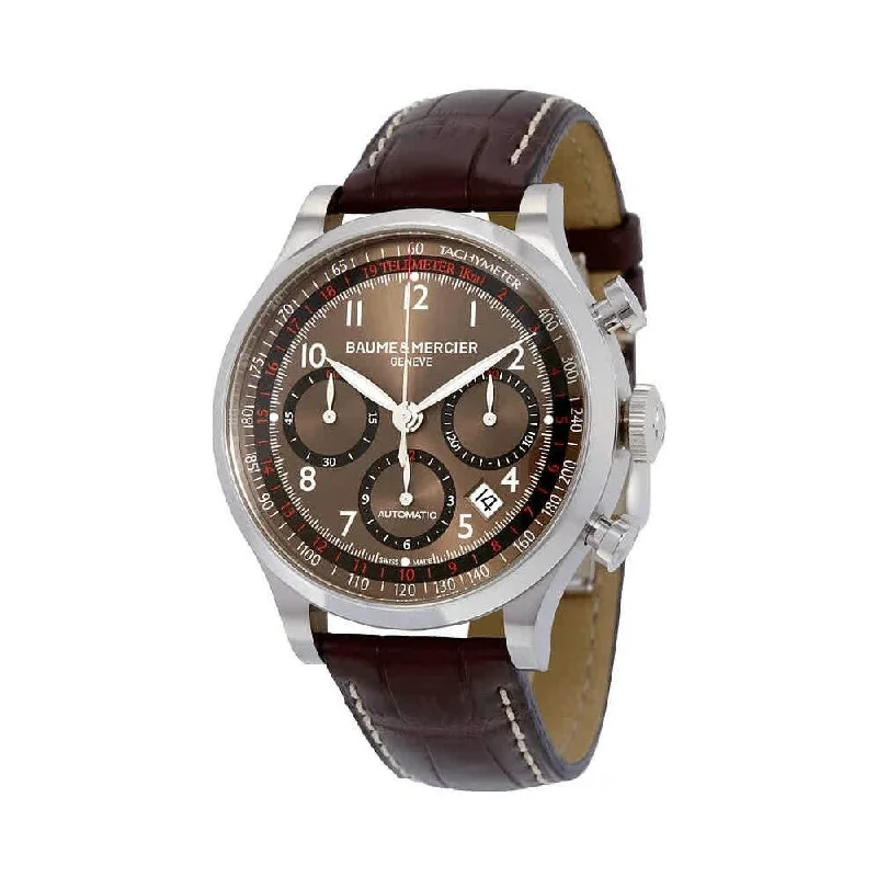 Baume & Mercier Men's MOA10083 Capeland Chronograph Brown Leather Watch