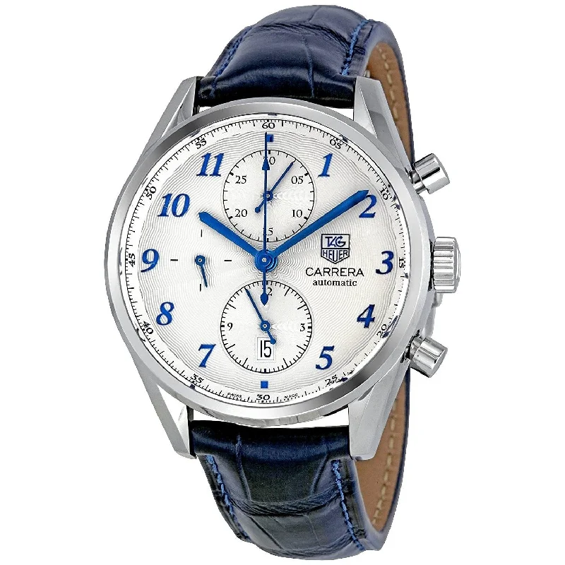 Tag Heuer Men's CAS2111.FC6292 Carrera Chronograph Automatic Blue Leather Watch