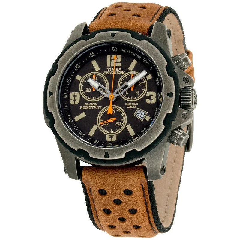 Timex Men's TW4B01500 Expedition Brown Leather Watch