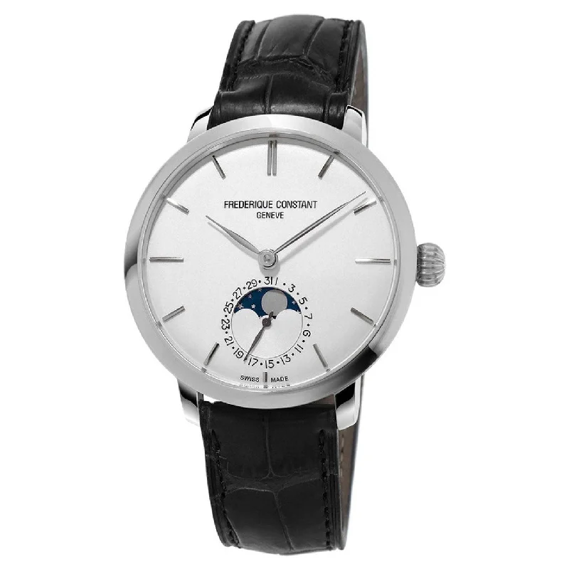 Frederique Constant Men's FC-703S3S6 Slimline Black Leather Watch