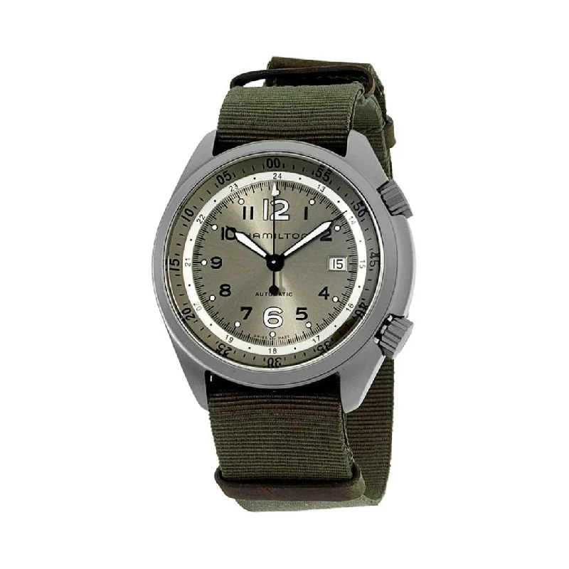 Hamilton Men's H80405865 Khaki Aviation Green Nato Canvas Watch