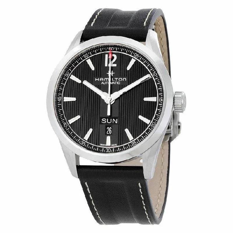 Hamilton Men's H43515735 Broadway Black Leather Watch