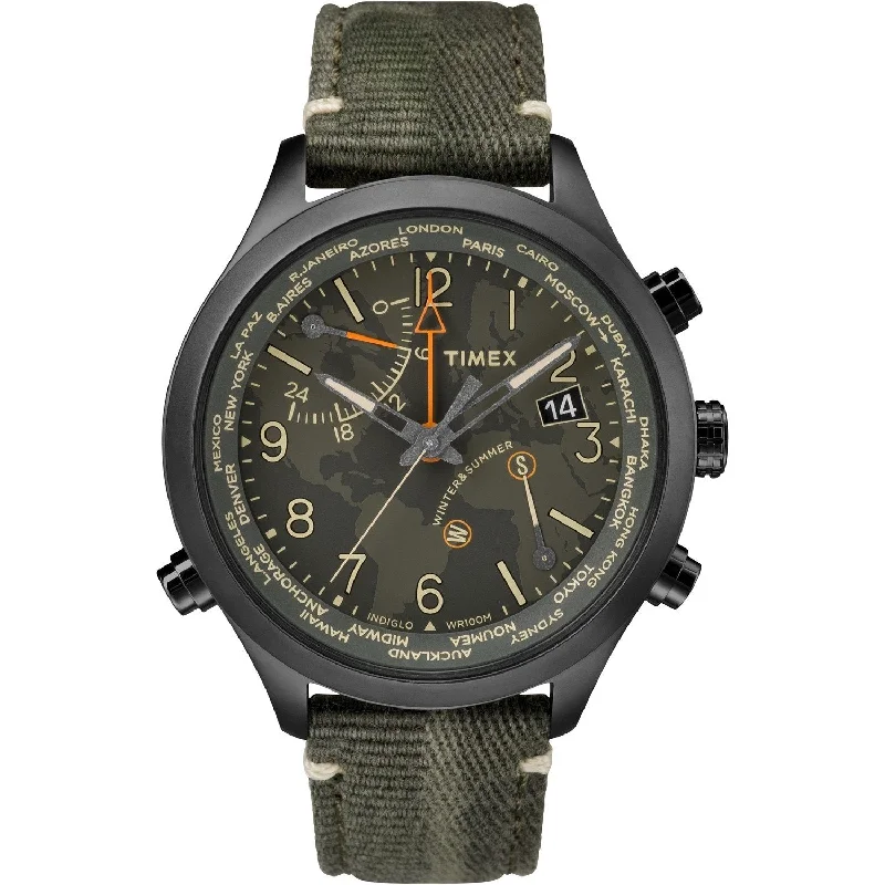 Timex Men's TW2R43200 The Waterbury Green Fabric Watch