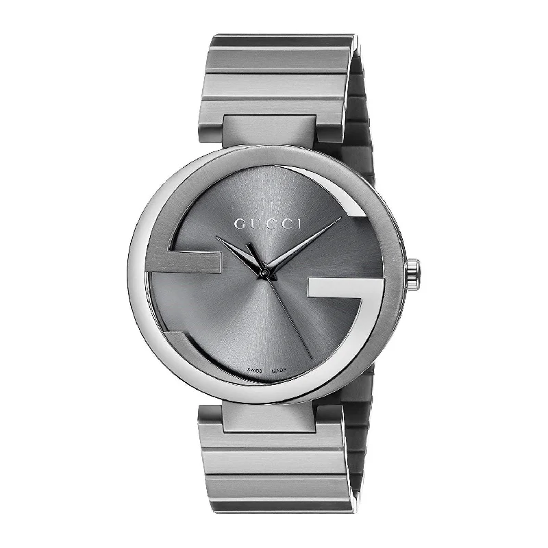 Gucci Men's YA133210 Interlocking G Grey Stainless Steel Watch