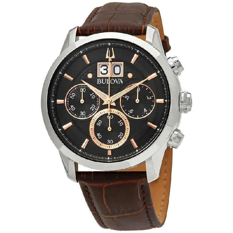 Bulova Men's 96B311 Sutton Chronograph Brown Leather Watch