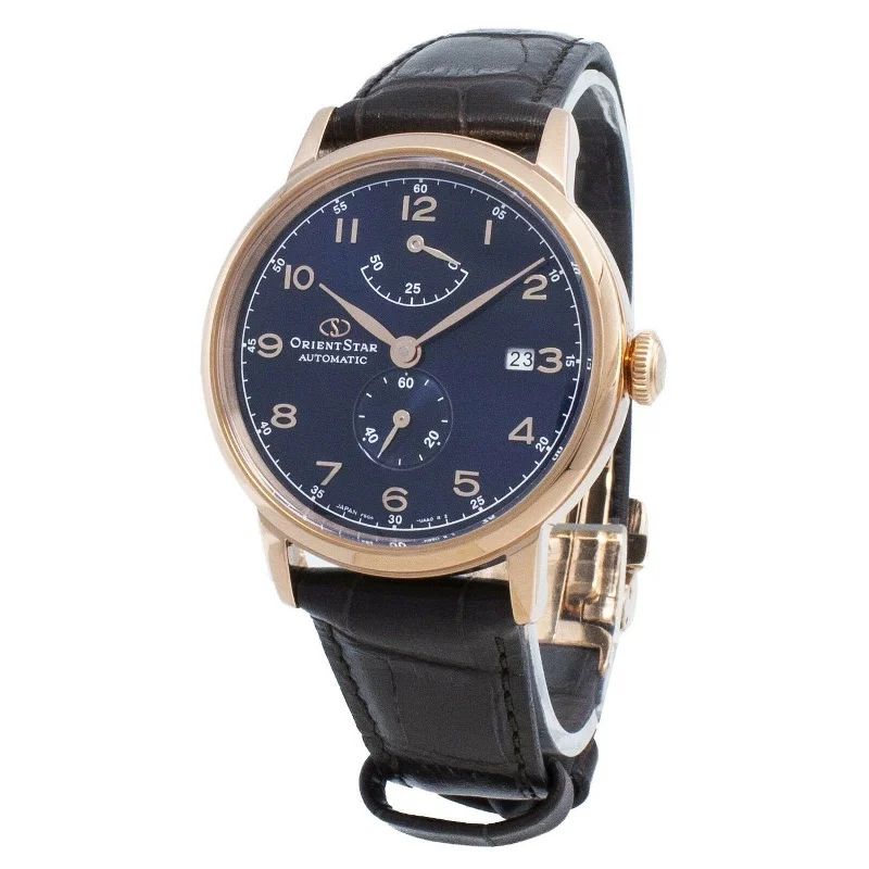 Orient Men's RE-AW0005L00B Orient Star Black Leather Watch