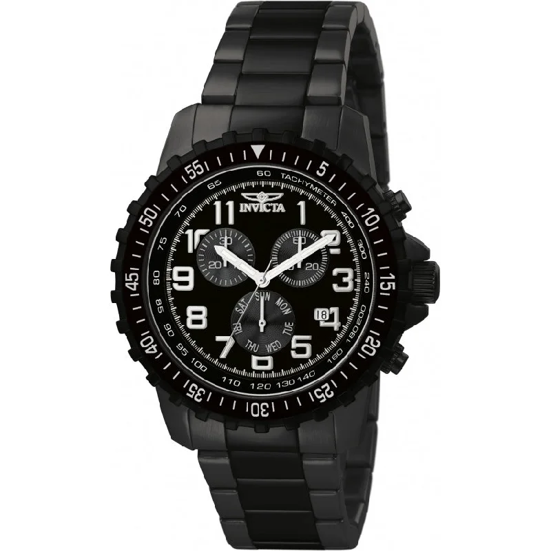 Invicta Men's 1328 Specialty Chronograph Black Stainless Steel Watch