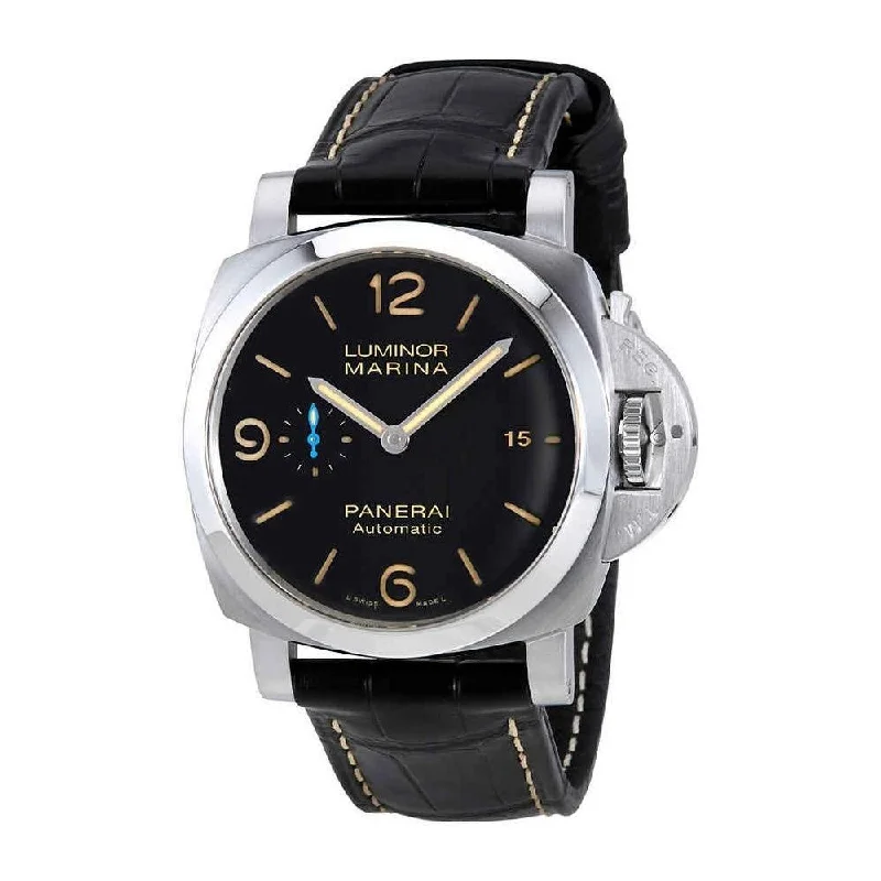 Panerai Men's PAM01312 Luminor Marina 1950 Black Leather Watch