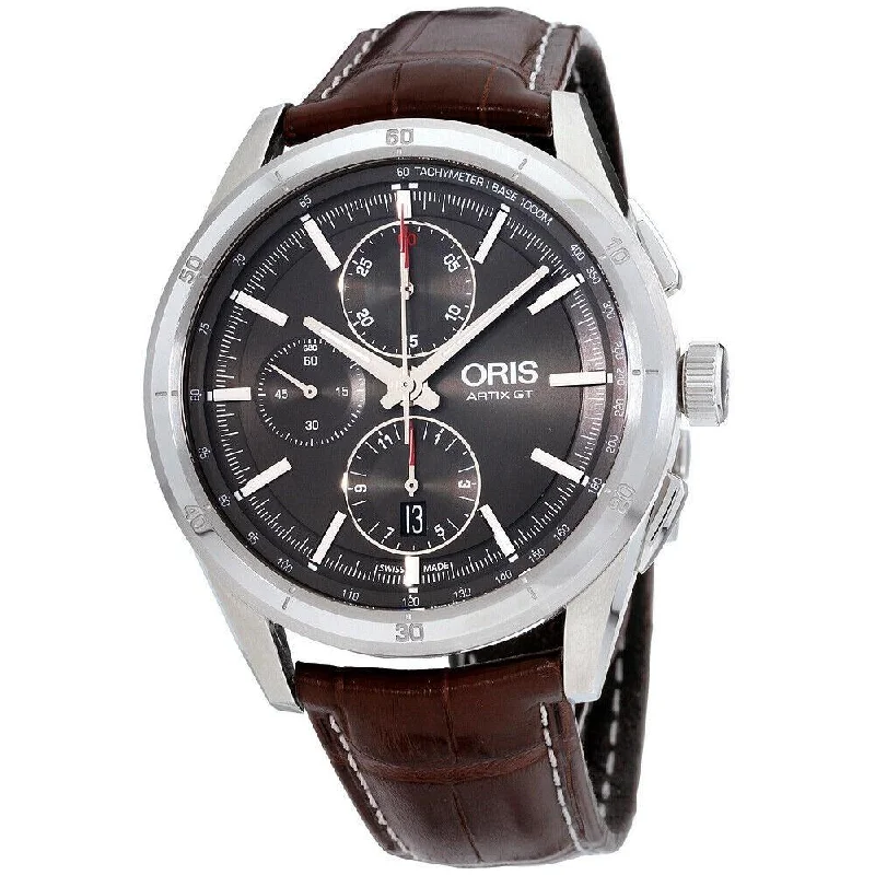 Oris Men's 77477504153LSBRN Artix GT Chronograph Brown Leather Watch